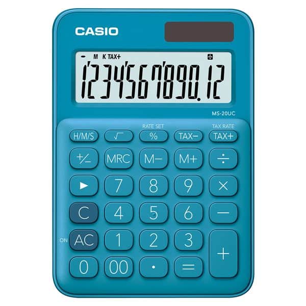 CASIO CALCULATOR 12 DIGITS BLUE