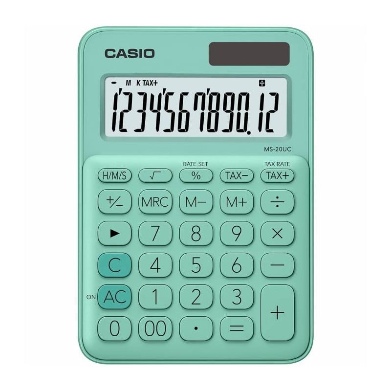 CASIO CALCULATOR 12 DIGITS GREEN