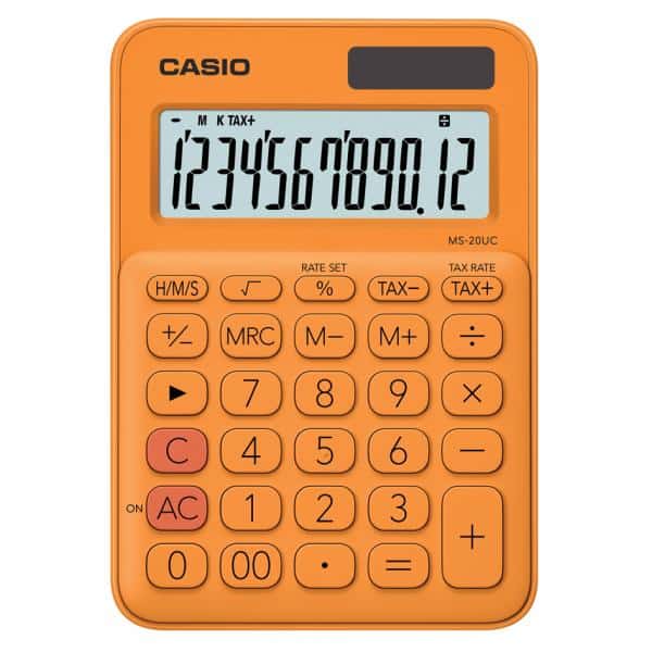 CASIO CALCULATOR 12 DIGITS ORANGE