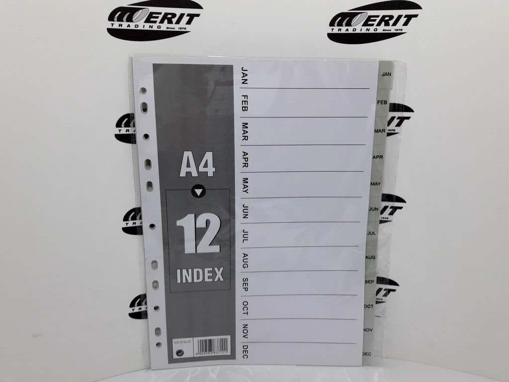 DIVIDERS A4 X12 PVC