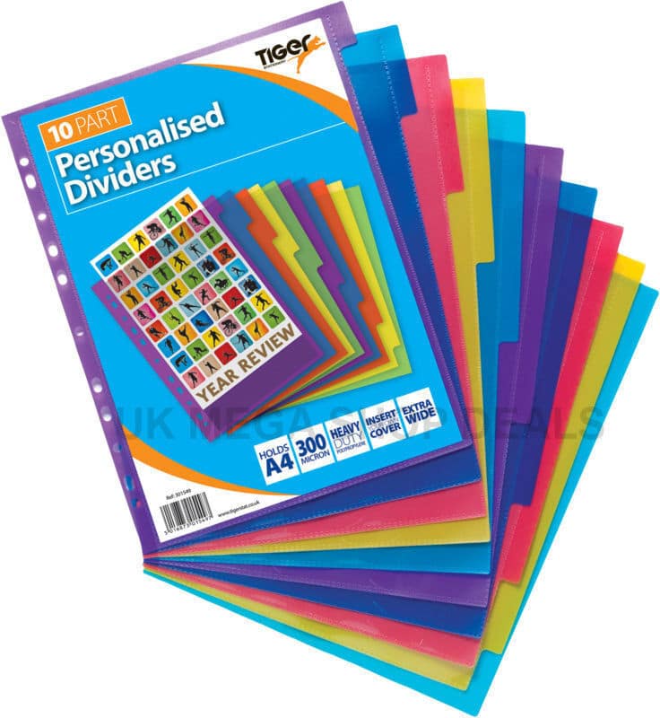 DIVIDERS A5 PACK OF 12 PLASTIC