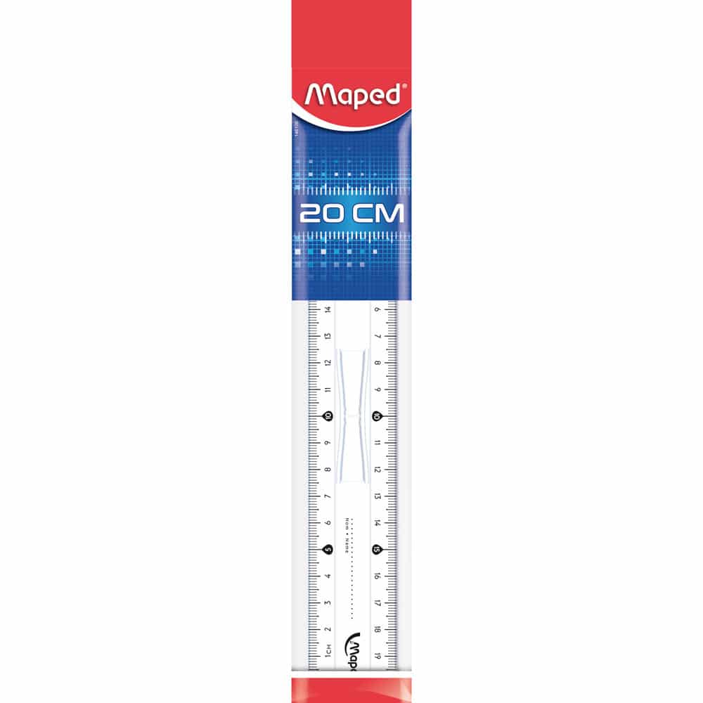 RULER 20CM WITH FINGER GRIP MAPED