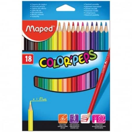 COLOURED PENCILS 18 PACK MAPED