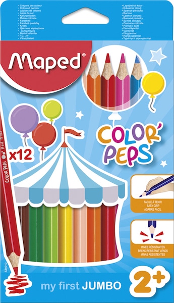 COLOURED PENCILS JUMBO MAPED MAXI 12