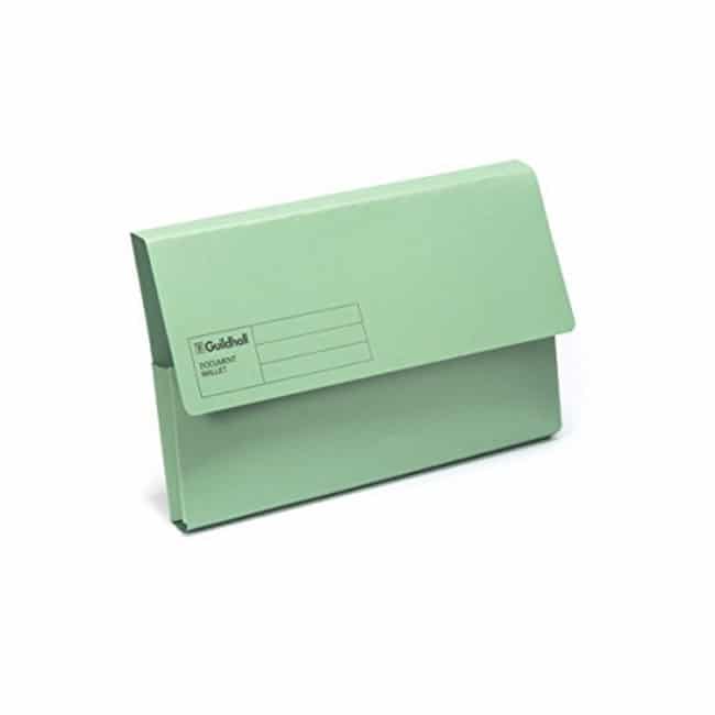 DOCUMENT WALLET GREEN CARDBOARD