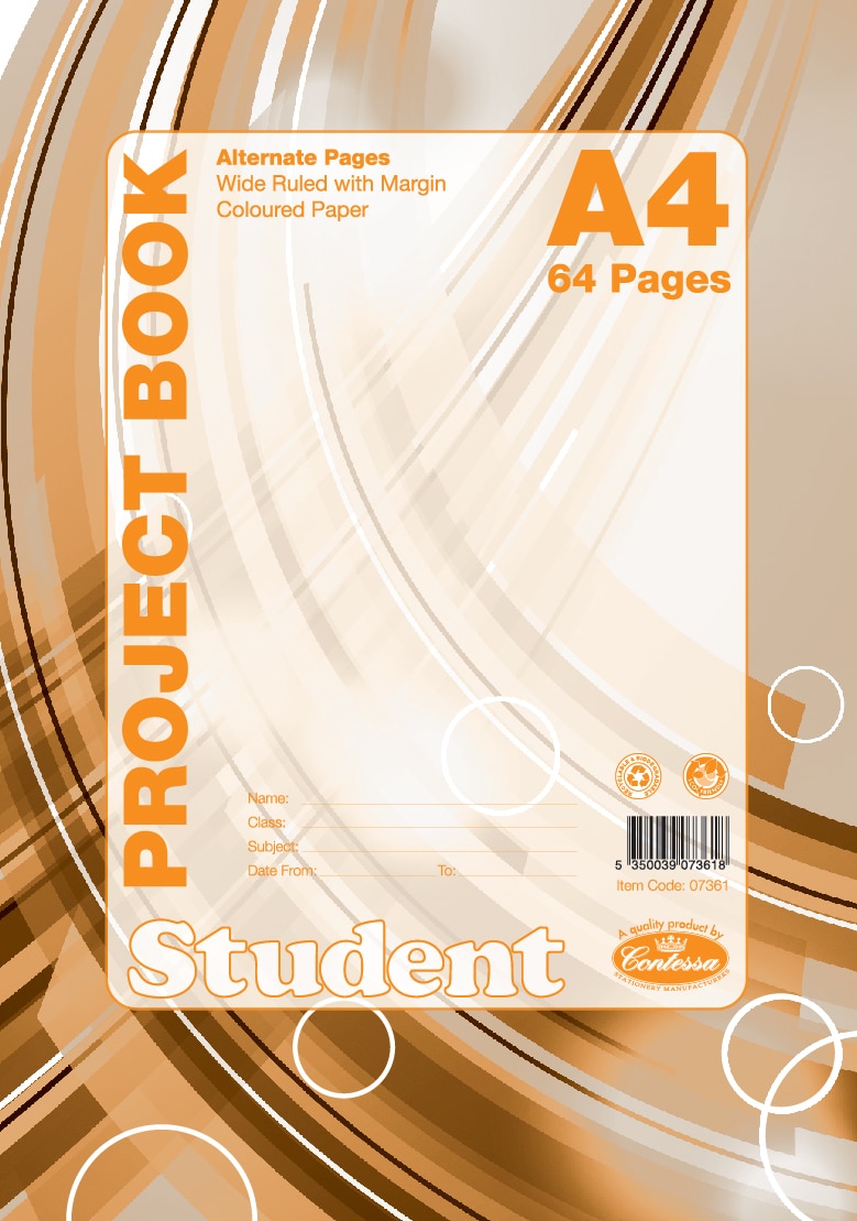PROJECT BOOK A4 64 COLOURED PAGES