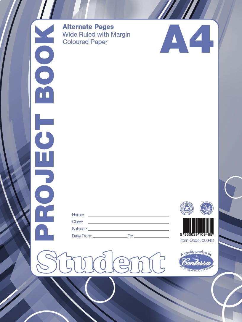 PROJECT BOOK A4 COLOURED LINED