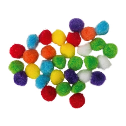 POMPOMS 15MM ASSORTED COLOURS