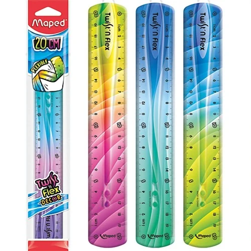 RULER 20CM FLEXIBLE MAPED