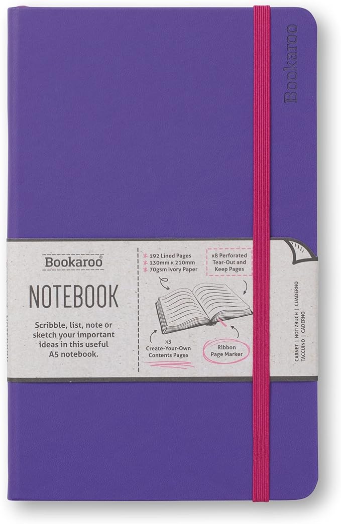 BOOKAROO NOTEBOOK A5 JOURNAL PURPLE