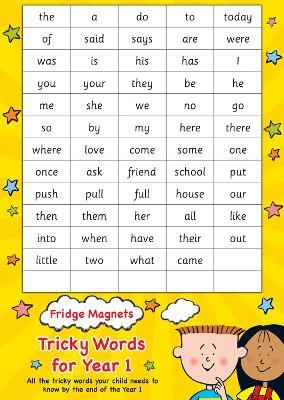 Fridge Magnets Tricky Words For Year 1