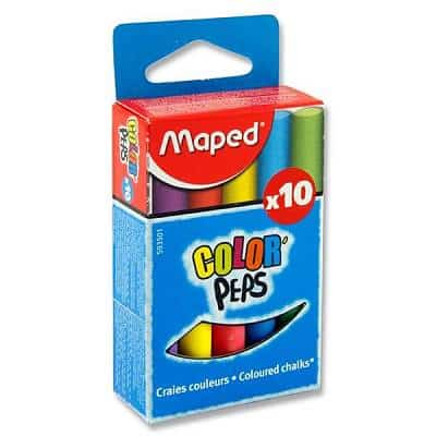 CHALK ASSORTED COLOURES X10 MAPED