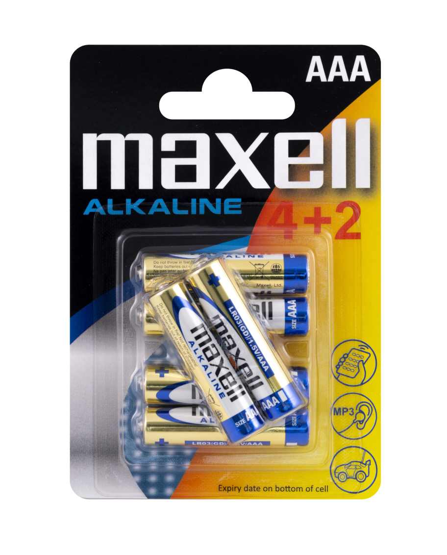 BATTERIES AAA PACK MAXELL ALKALINE
