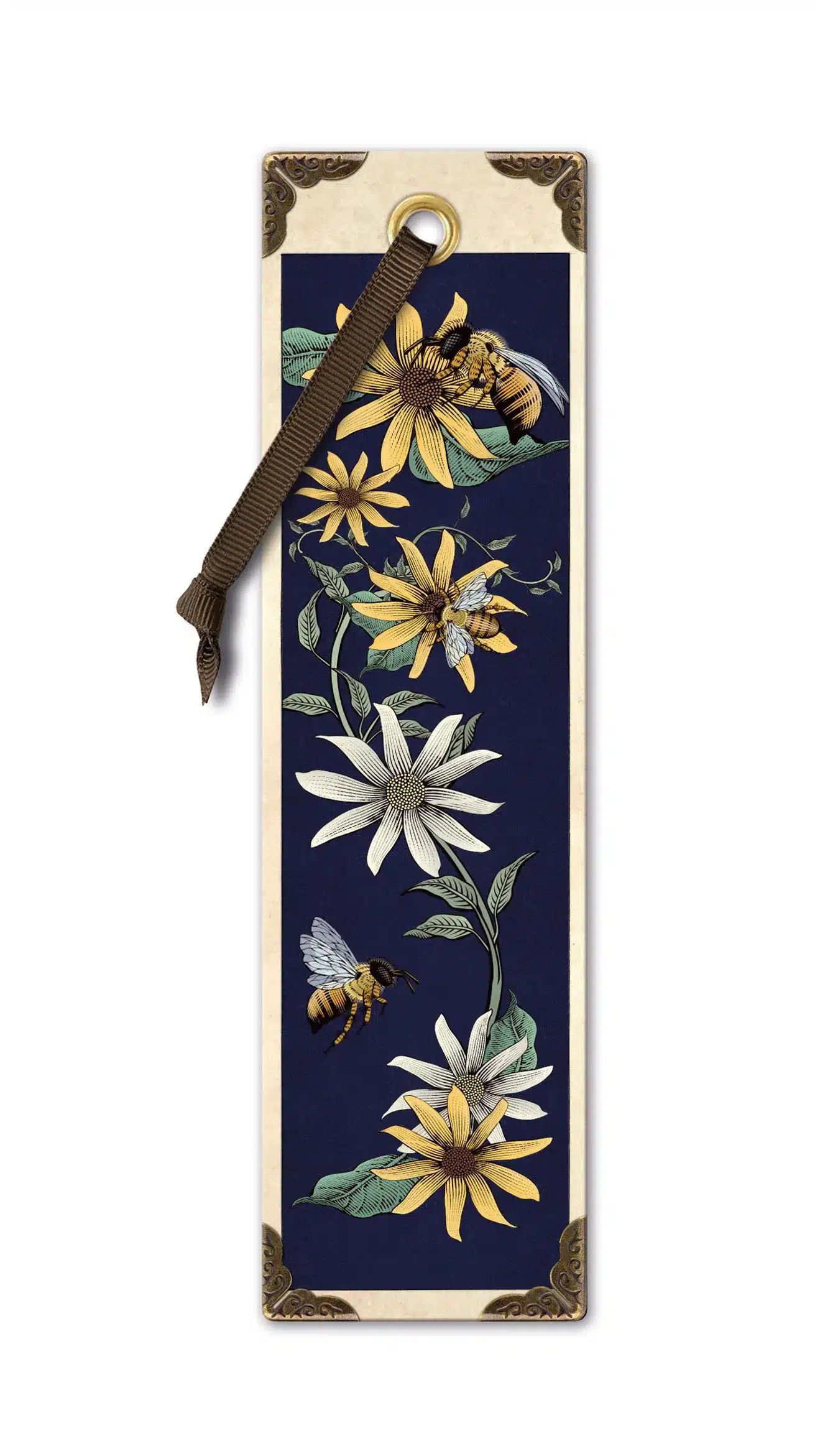 BOOKMARK VINTAGE BEES AND FLOWERS