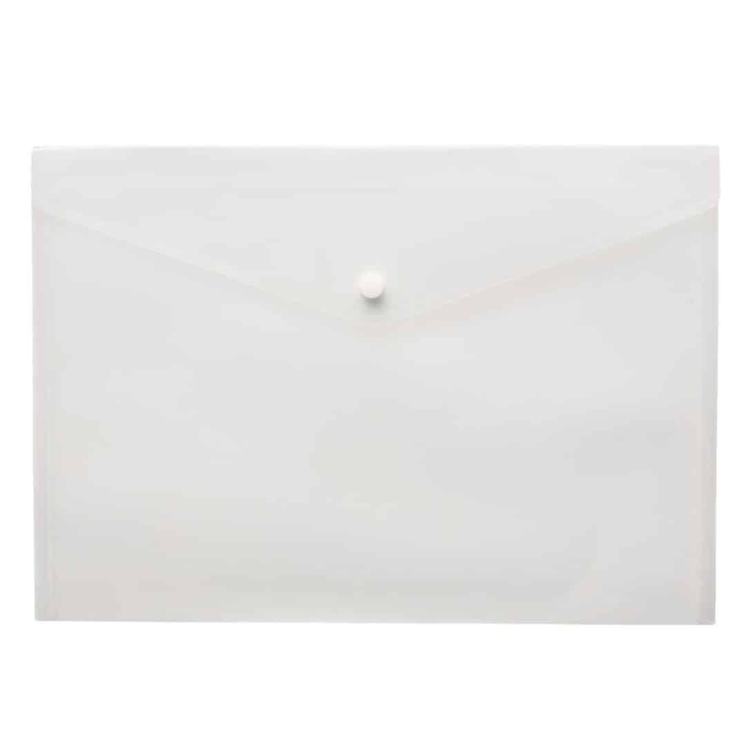 WHITE A4 BUTTON ENVELOPE