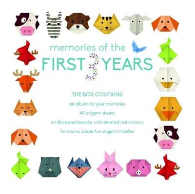 Memories Of The First 3 Years (Boy) Record Book And Origami Mobile Kit