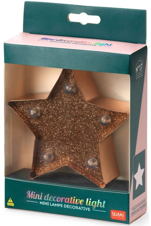 MINI DECORATIVE LIGHT GOLD ROSE STARS