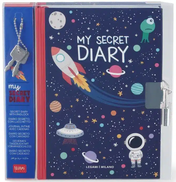 SECRET DIARY WITH PADLOCK - SPACE