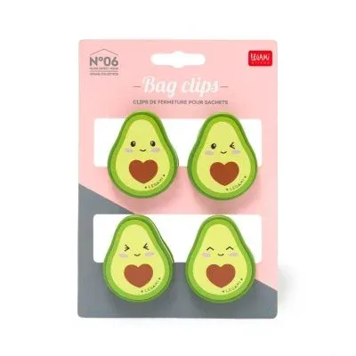 BAG CLIPS - AVOCADO - SE T 4 PCS